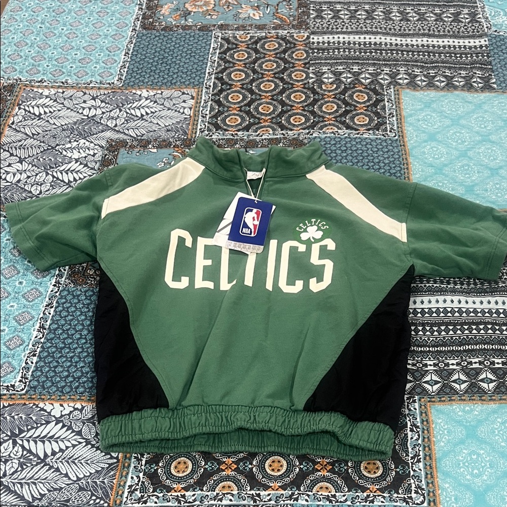 Zara Kids Green and Black Celtics Hoodie